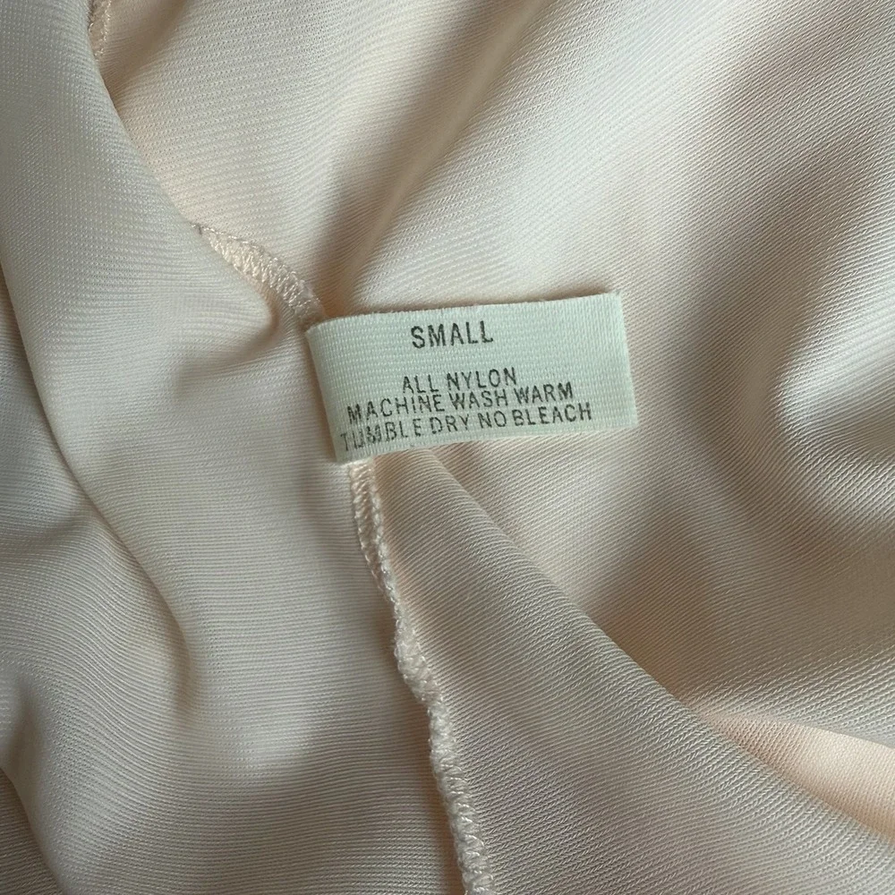VTG Shadowline Nightgown Small Pastel Pink Peach Lace Robe Long Peignoir 70s 80s